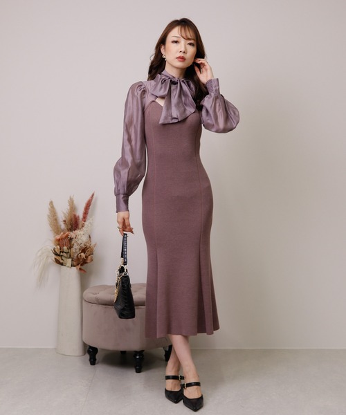 ♥ページ LIP SERVICE ニットワンピース LIP SERVICE（リップサービス） ニットワンピース FREE ネイビー