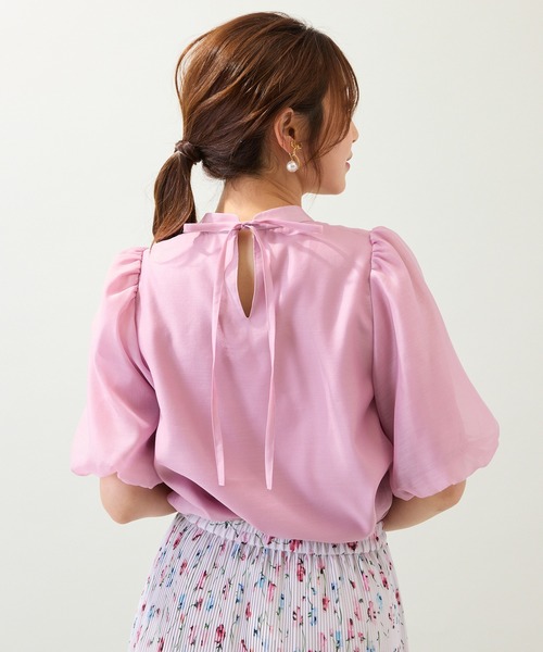 「Rose Tiara」 半袖ブラウス 38 ピンク レディース Rose Tiara ブラウス シャツ 「手洗いOK」バルーン袖ブラウス