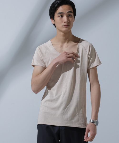 「NANO universe」 半袖Tシャツ L ブラック メンズ