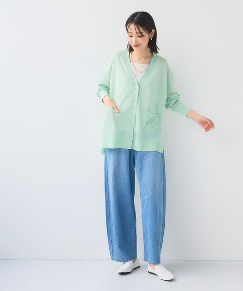 「CROSS FUNCTION」 ニットカーディガン L ベージュ レディース