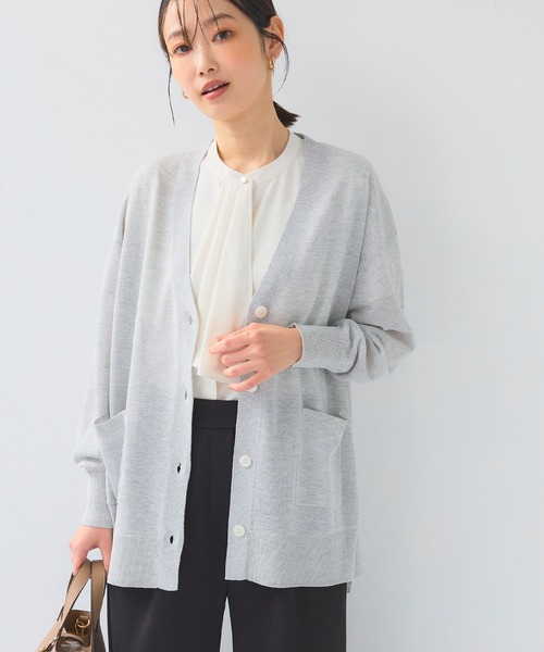 「CROSS FUNCTION」 ニットカーディガン L ベージュ レディース