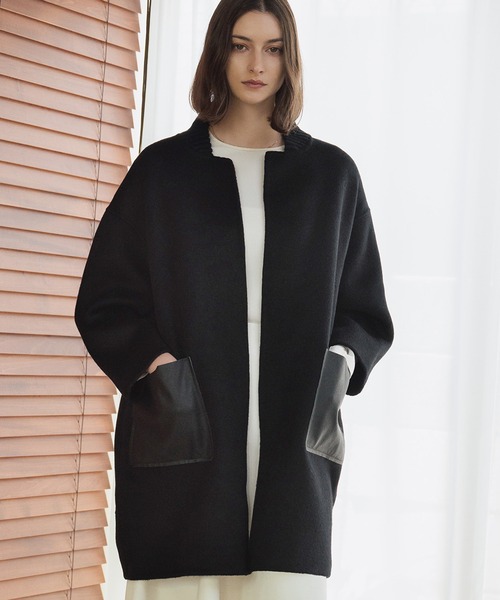 ELFRANK コート アウター 「2025AW」「ウール70％」レザーポケット