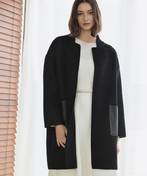 ELFRANK コート アウター 「2025AW」「ウール70％」レザーポケット