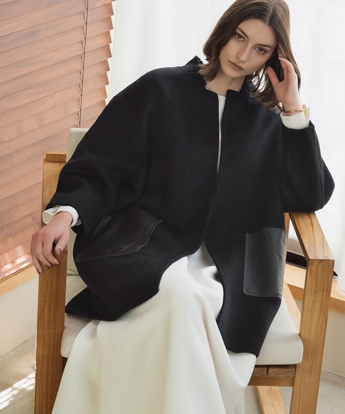 ELFRANK コート アウター 「2025AW」「ウール70％」レザーポケット