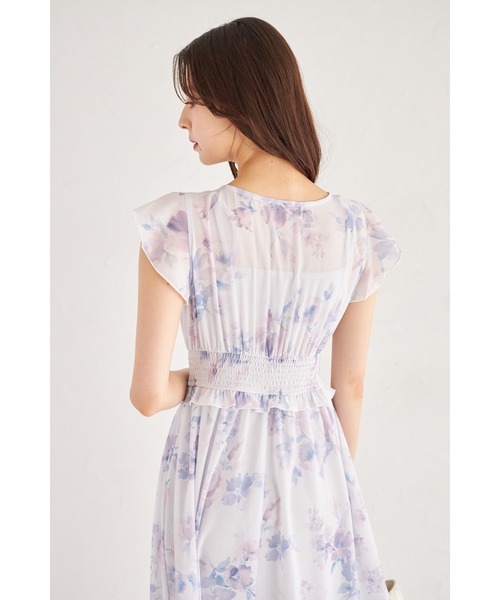 【完売品】tocco closet パープル フラワー フリル ワンピース 完売品】tocco closet パープル フラワー フリル ワンピース