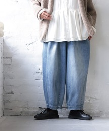 「soulberry」 加工デニムパンツ 4L ブルー レディースの画像3
