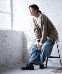 「soulberry」 加工デニムパンツ 4L ブルー レディースの画像4
