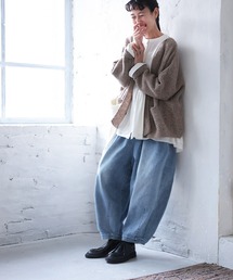 「soulberry」 加工デニムパンツ 4L ブルー レディースの画像8