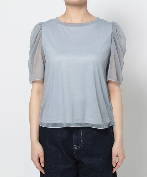 「mysty woman」 半袖カットソー FREE ブラック レディース_画像2