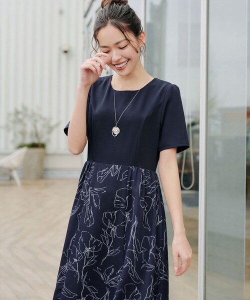 「Tiaclasse」 半袖ワンピース 9号 ブラック レディース_画像9