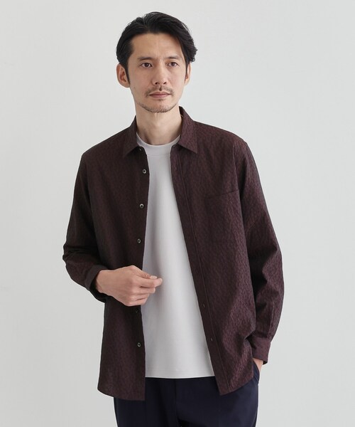 タケオキクチ（TAKEO KIKUCHI）/【Made in JAPAN】播州織 ドビー千鳥シャツ TAKEO KIKUCHI（タケオキクチ） シャツ 「Made in JAPAN」播州織