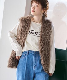 coen（コーエン） ベスト ジレ カーリーシャギーファーベスト