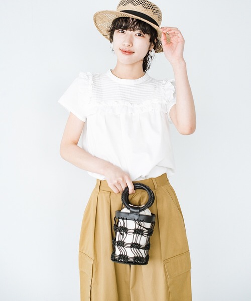 「haco!」 半袖ブラウス SMALL オフホワイト レディース_画像9