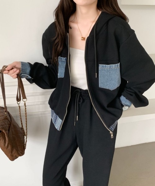 ABITOKYO アビトーキョー セットアップ デニムドッキングスウェットパーカーセットアップ レディース ZOZOTOWN Yahoo 店 - 通販 - Yahoo ショッピング