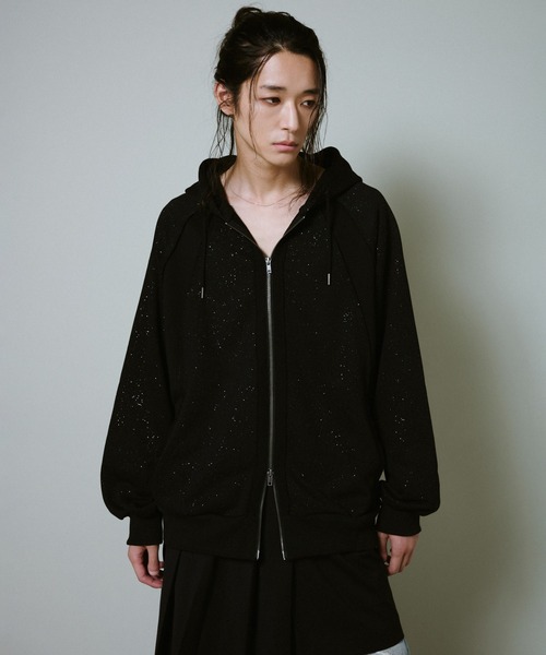 Camphor wood パーカー Glitter Seam Double-Zip Hoodie / グリッター
