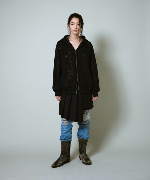Camphor wood パーカー Glitter Seam Double-Zip Hoodie / グリッター