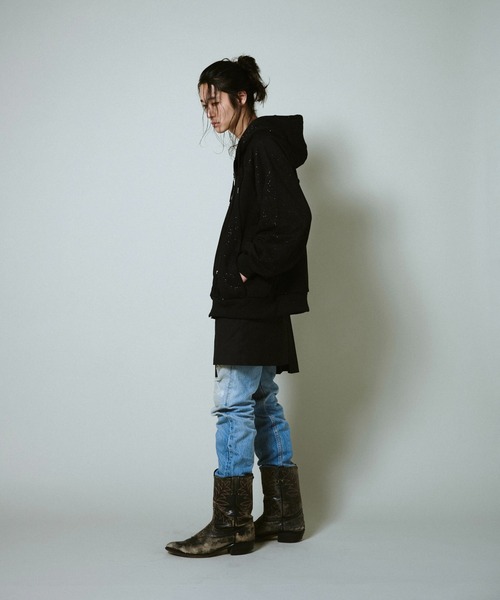 Camphor wood パーカー Glitter Seam Double-Zip Hoodie / グリッター