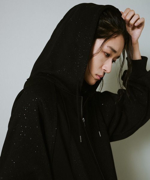 Camphor wood パーカー Glitter Seam Double-Zip Hoodie / グリッター