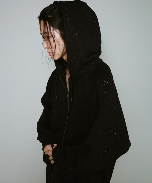 Camphor wood パーカー Glitter Seam Double-Zip Hoodie / グリッター