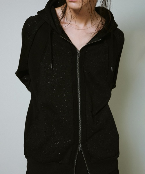 Camphor wood パーカー Glitter Seam Double-Zip Hoodie / グリッター