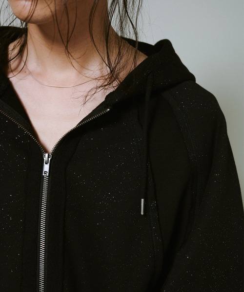 Camphor wood パーカー Glitter Seam Double-Zip Hoodie / グリッター