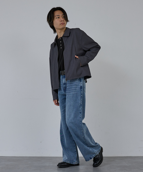 AH ABAHOUSE ブルゾン アウター CROPPED DOUBLE-ZIP UP BLOUSON