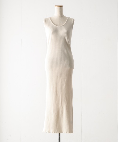 「INTER FACTORY」 ノースリーブワンピース MEDIUM ブルー レディース_画像4