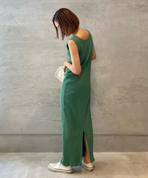 「INTER FACTORY」 ノースリーブワンピース MEDIUM ブルー レディース_画像5