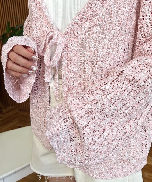 moment+ ニットカーディガン M ピンク レディース : ZOZOTOWN Yahoo!店