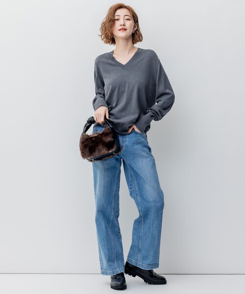 「23区」 長袖ニット 46 ベージュ レディース_画像3