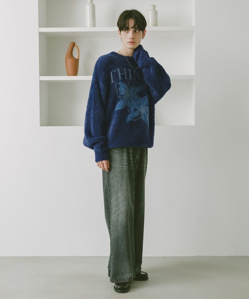 RAGEBLUE（レイジブルー） セーター ニット メランジフラワーニット