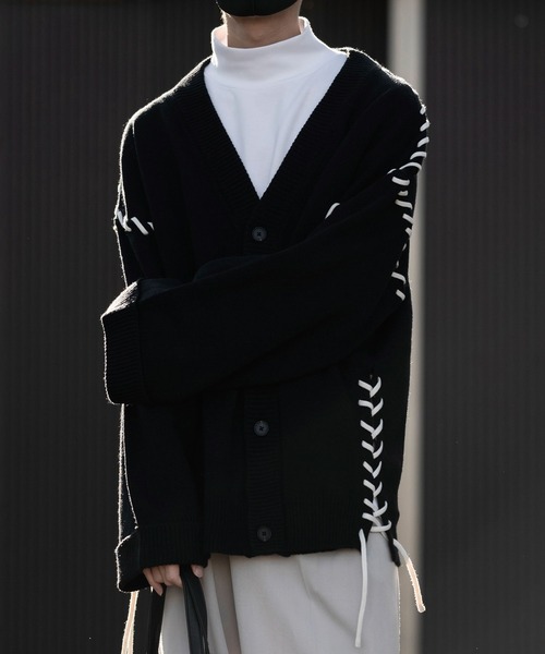 「JUNRED」 ニットカーディガン M ブラック メンズ_画像9