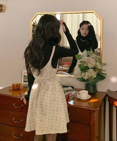 「SONA」 「circle」ノースリーブワンピース ONE SIZE ブラック レディース_画像5