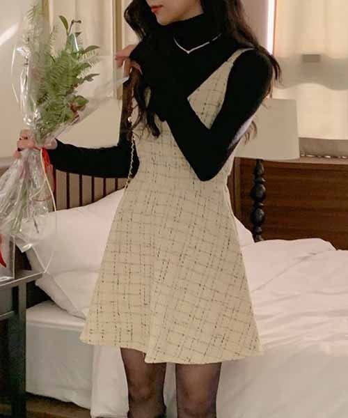 「SONA」 「circle」ノースリーブワンピース ONE SIZE ブラック レディース_画像6