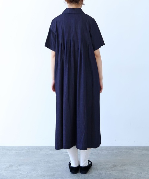 bulle de savon（ビュルデサボン） ワンピース 5.5OZ denim 丸衿