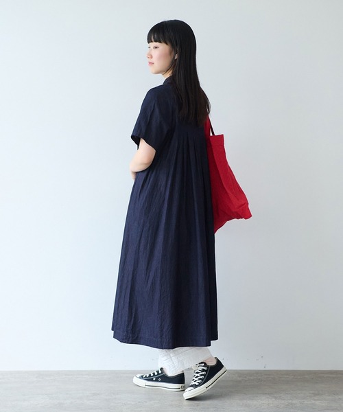 bulle de savon（ビュルデサボン） ワンピース 5.5OZ denim 丸衿