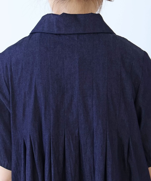 bulle de savon（ビュルデサボン） ワンピース 5.5OZ denim 丸衿