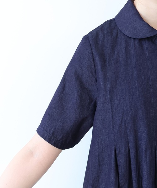 bulle de savon（ビュルデサボン） ワンピース 5.5OZ denim 丸衿