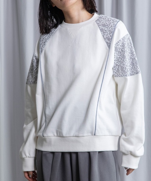 MARECHAL TERRE（マルシャルテル） tシャツ レース切替えスウェット 