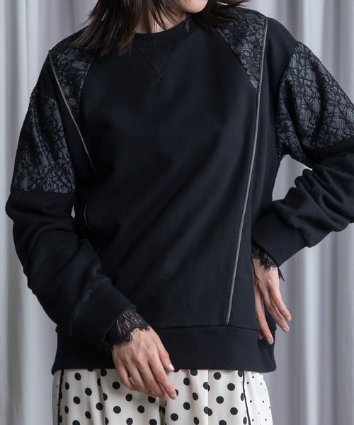 MARECHAL TERRE（マルシャルテル） tシャツ レース切替えスウェット 