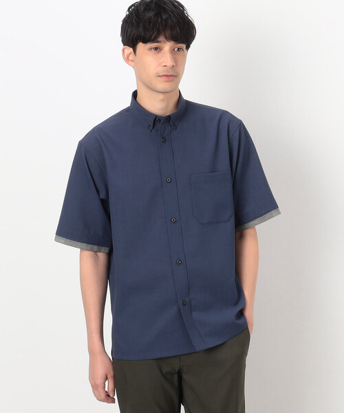 「COMME CA COMMUNE」 半袖シャツ MEDIUM サックスブルー メンズ_画像3