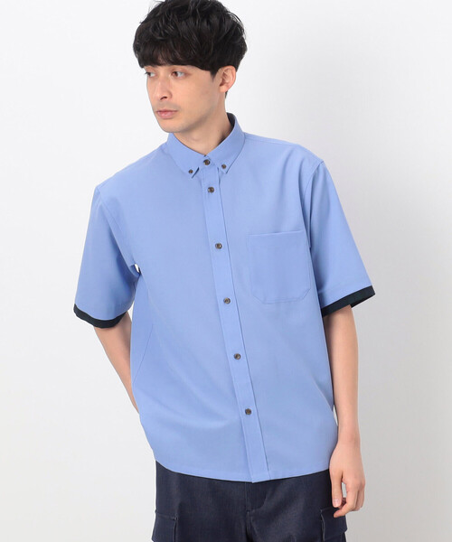 「COMME CA COMMUNE」 半袖シャツ MEDIUM サックスブルー メンズ_画像5