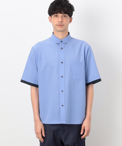 「COMME CA COMMUNE」 半袖シャツ MEDIUM サックスブルー メンズ_画像6