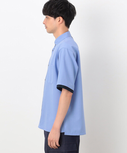 「COMME CA COMMUNE」 半袖シャツ MEDIUM サックスブルー メンズ_画像7