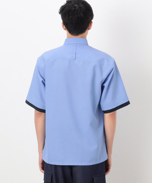 「COMME CA COMMUNE」 半袖シャツ MEDIUM サックスブルー メンズ_画像8
