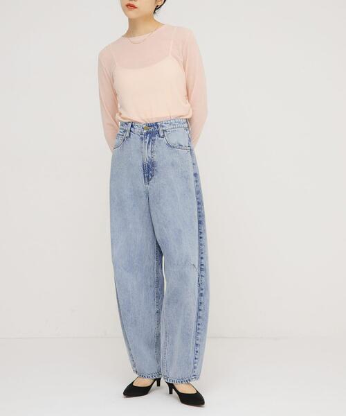 「KBF」 「Lee」デニムパンツ X-SMALL ライトインディゴブルー レディース_画像6