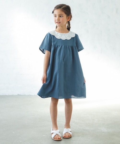 「pairmanon」 「KIDS」半袖ワンピース 120 イエロー キッズ_画像3