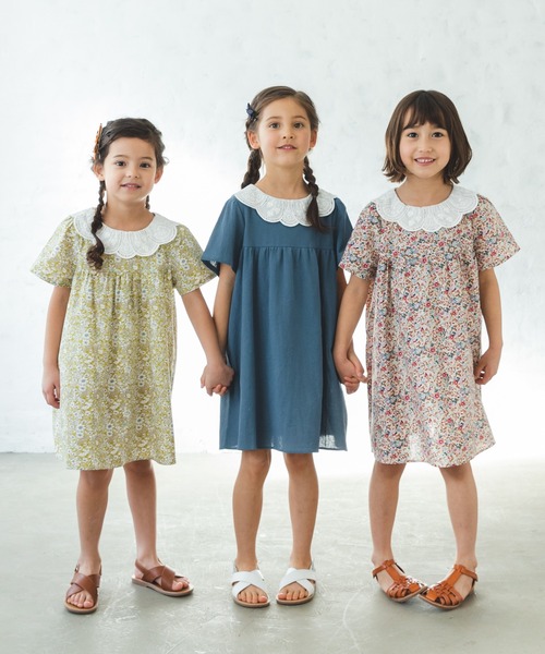 「pairmanon」 「KIDS」半袖ワンピース 120 イエロー キッズ_画像5