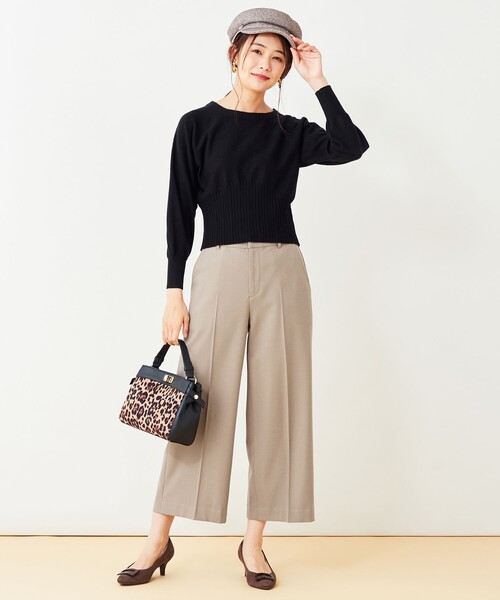 「ANY SIS」 クロップドパンツ 1 ベージュ レディース_画像2