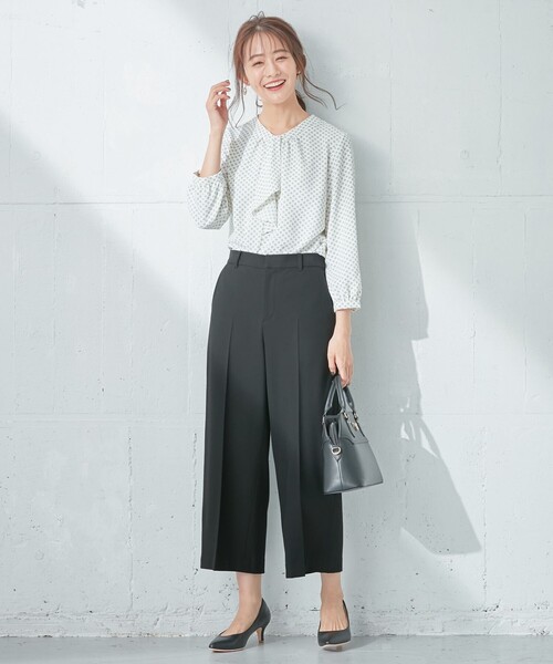 「ANY SIS」 クロップドパンツ 1 ベージュ レディース_画像8